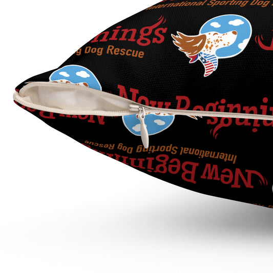 New Beginnings Logo Throw Pillow — Spun Polyester Square Decorative Pillow