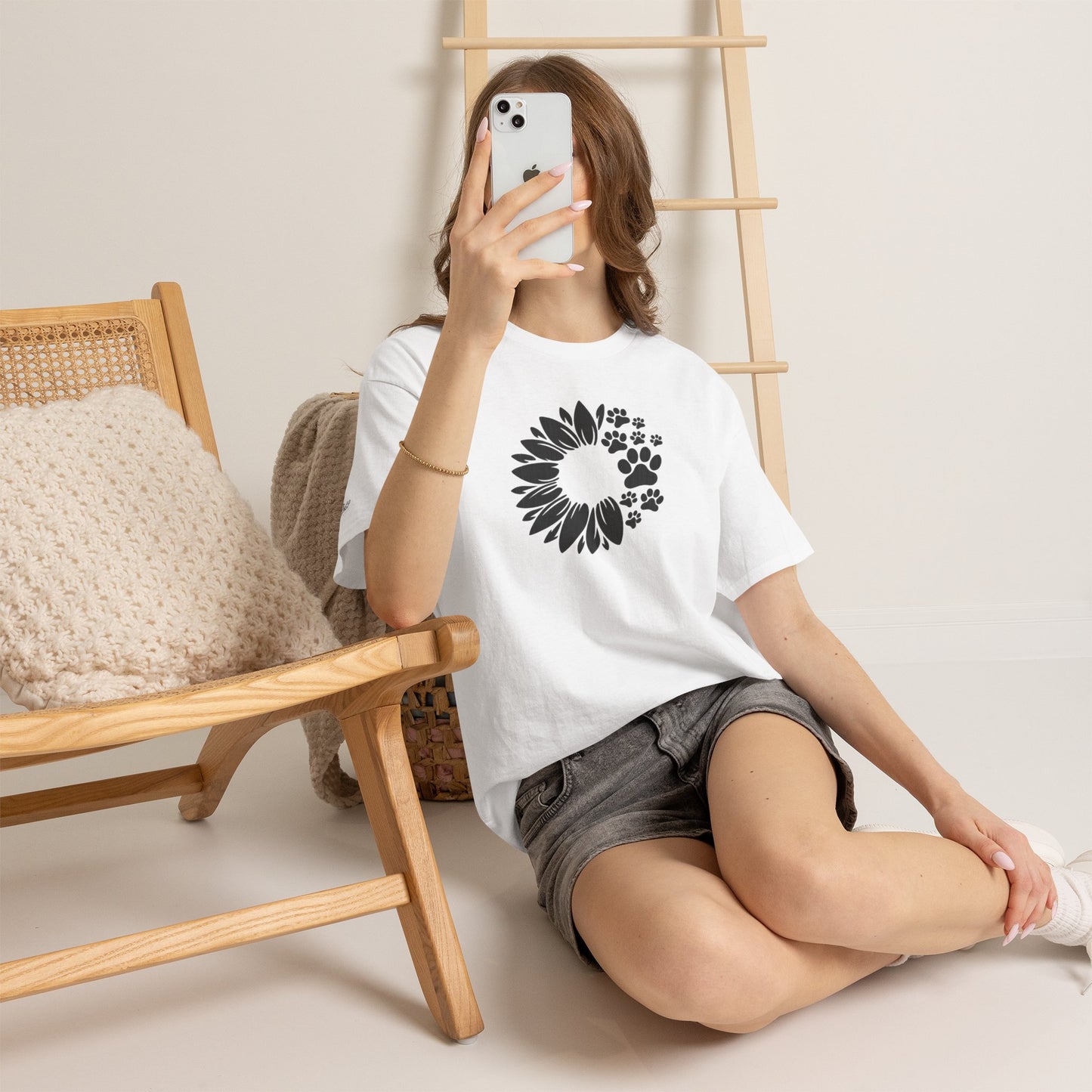 Help Humane Sunflower Paw Print T‑Shirt — Floral Pet Lover Tee