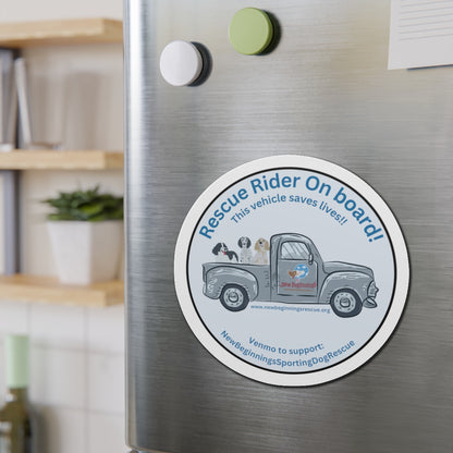 New Beginnings Rescue Rider on Board 6" Magnet