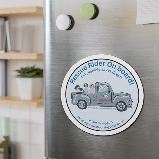 New Beginnings Rescue Rider on Board 6" Magnet