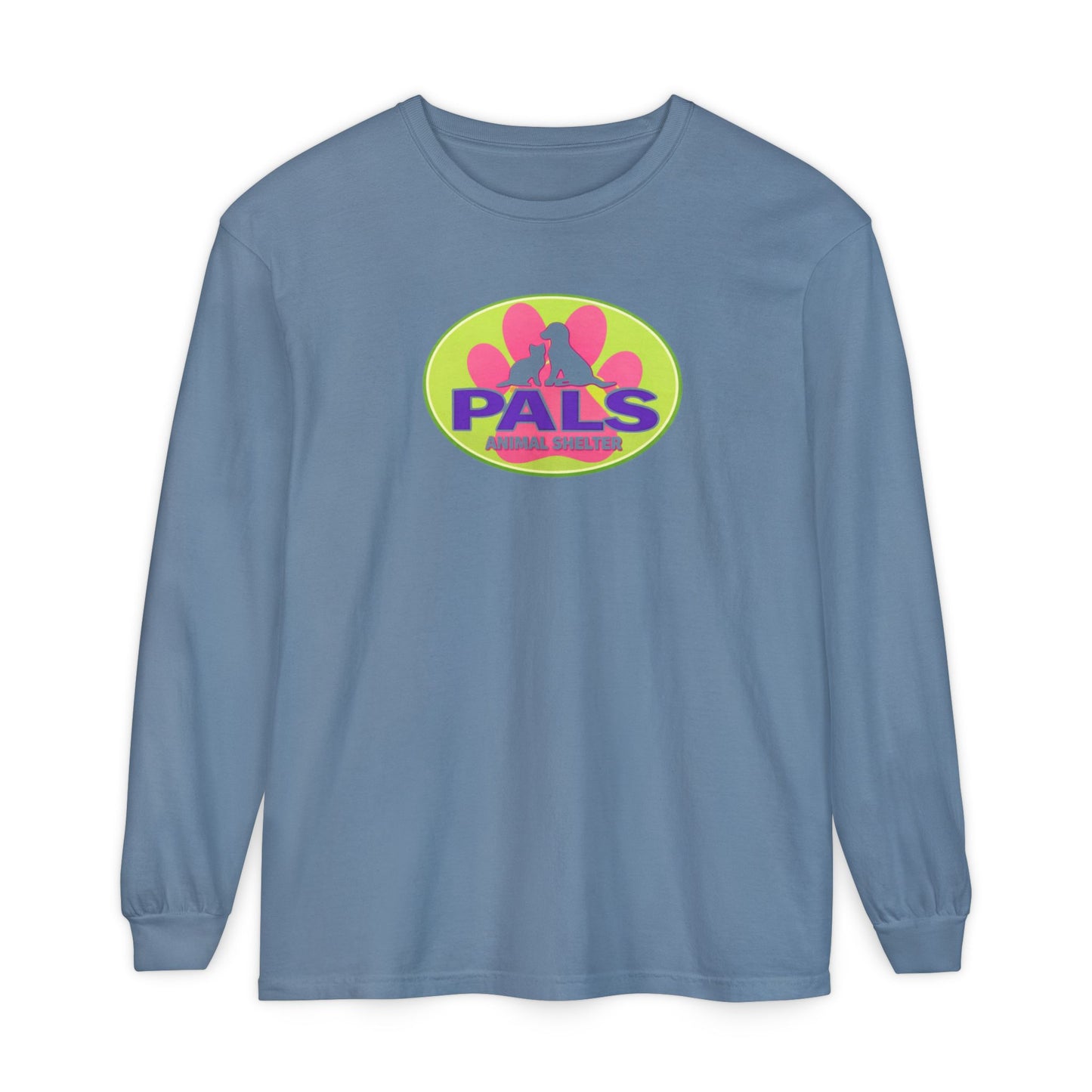 PALS Animal Shelter Long Sleeve T-Shirt Retro Green Logo