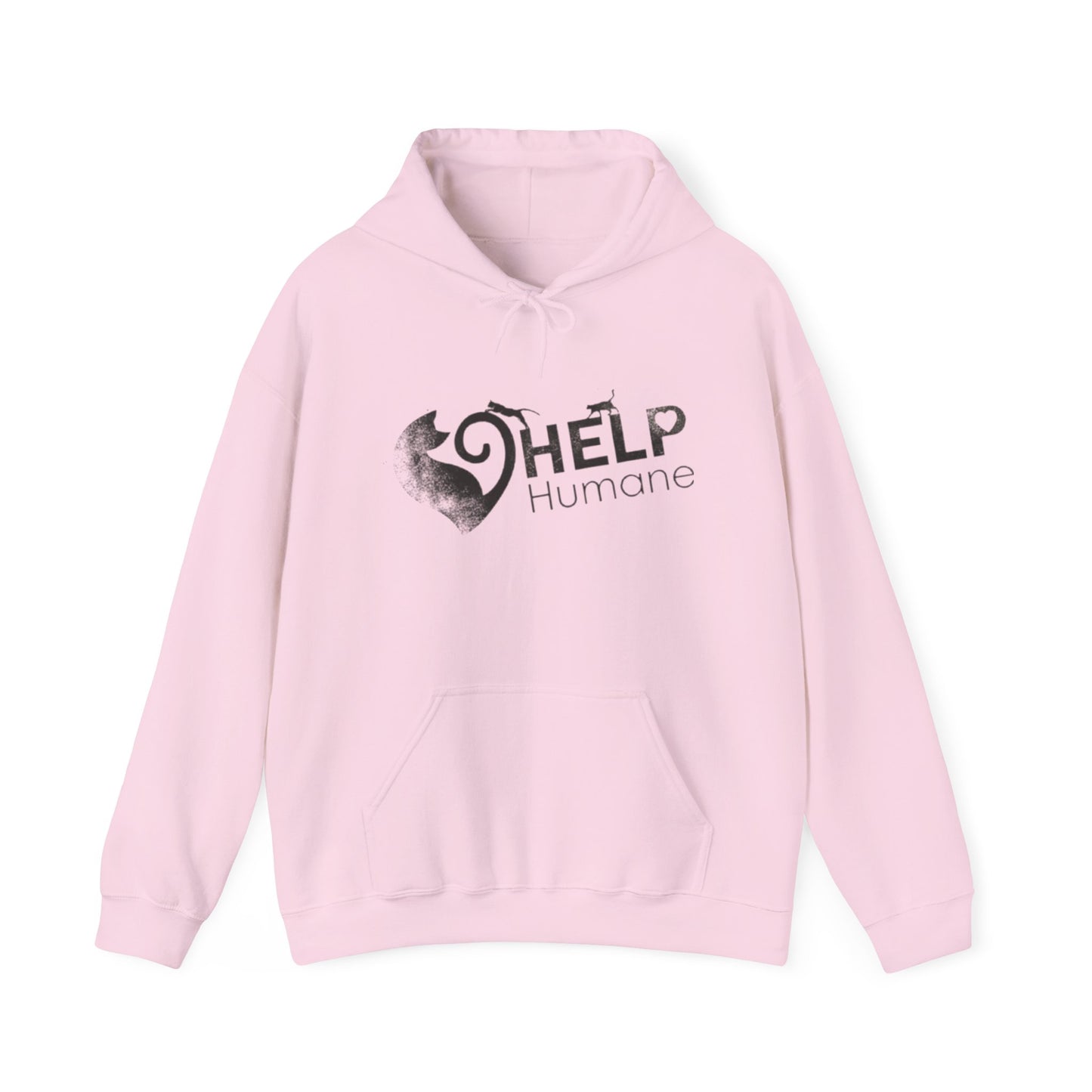 HELP Humane "Stamped Used Logo Look" Hoodie — Animal Rescue Fundraising Sweatshirt