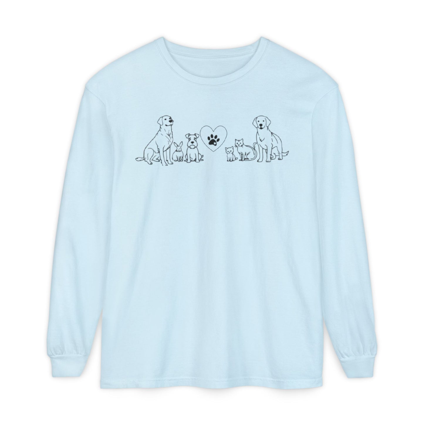 Delta Animal Shelter "Line Art" Collection  Long Sleeve Tee - Logo on Back (Internal)