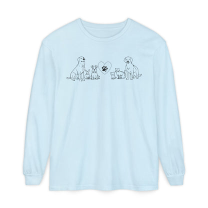 Delta Animal Shelter "Line Art" Collection  Long Sleeve Tee - Logo on Back