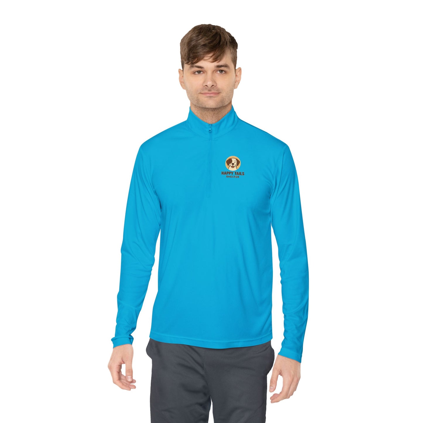 Happy Tails Unisex Quarter-Zip Pullover for Charity Support