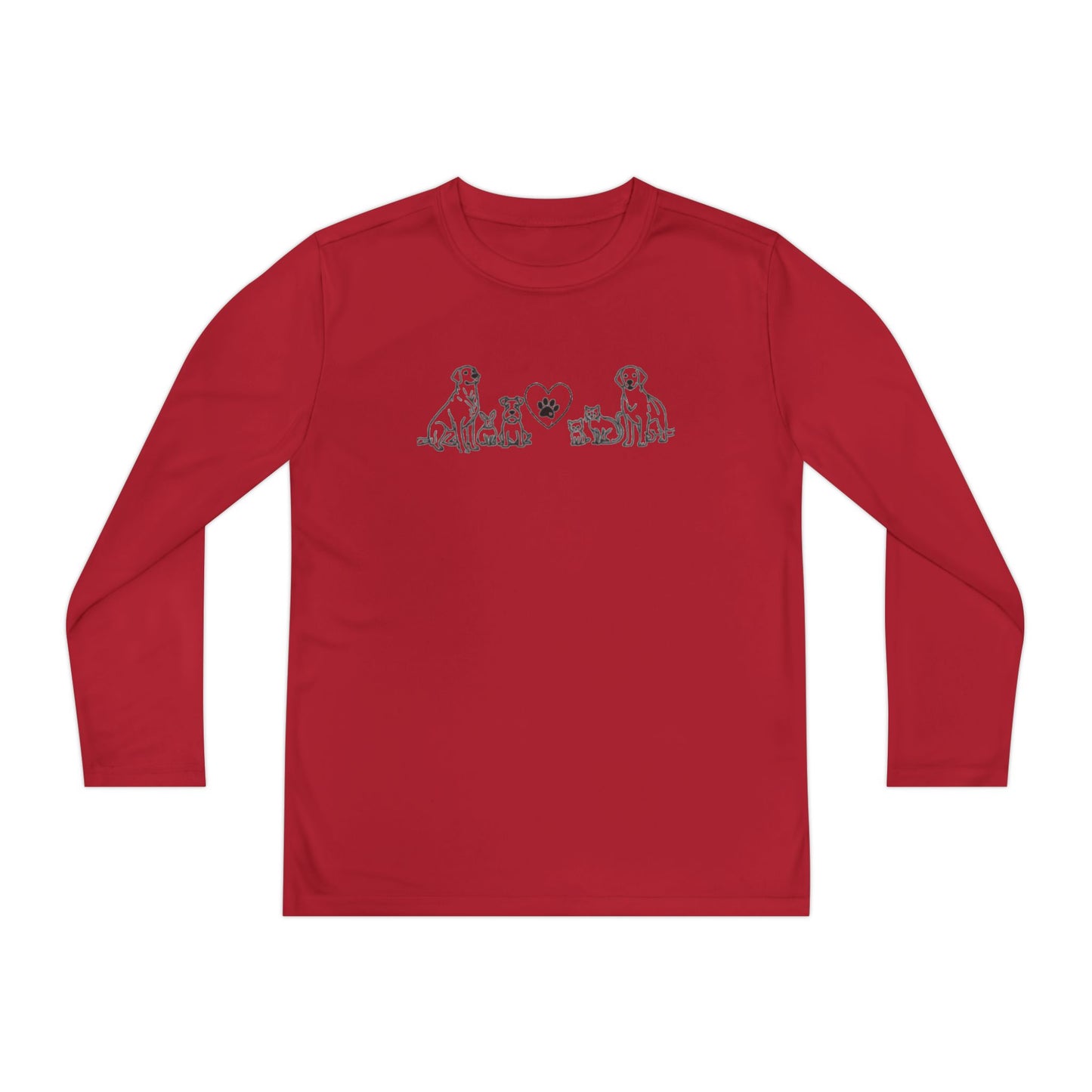 Youth Long Sleeve Delta Animal Shelter "Line Art" Collection Logo on Back