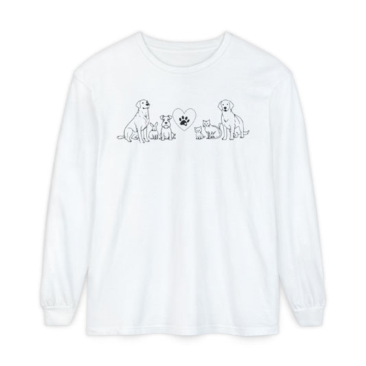 Delta Animal Shelter "Line Art" Collection  Long Sleeve Tee - Logo on Back (Internal)