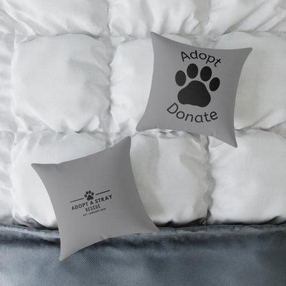 Adopt a Stray - Adopt & Donate Paw Print Throw Pillow