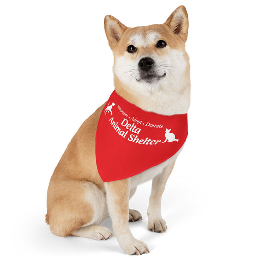 Delta Animal Shelter Red Clip Bandana
