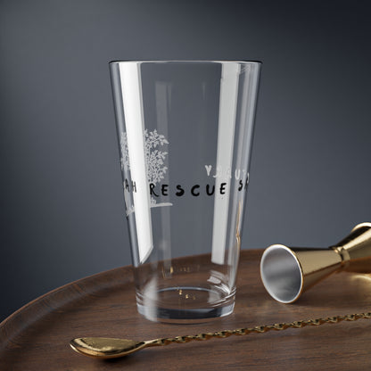 AH Rescue Sanctuary 16oz Mixing Glass — Silhouette Tree & Rescue Dog Barware