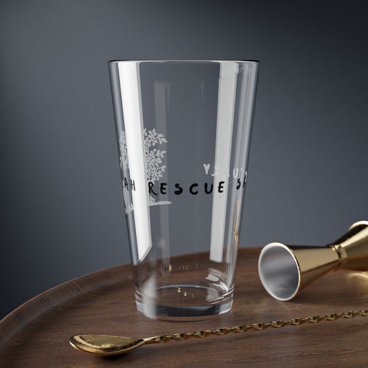 AH Rescue Sanctuary 16oz Mixing Glass — Silhouette Tree & Rescue Dog Barware