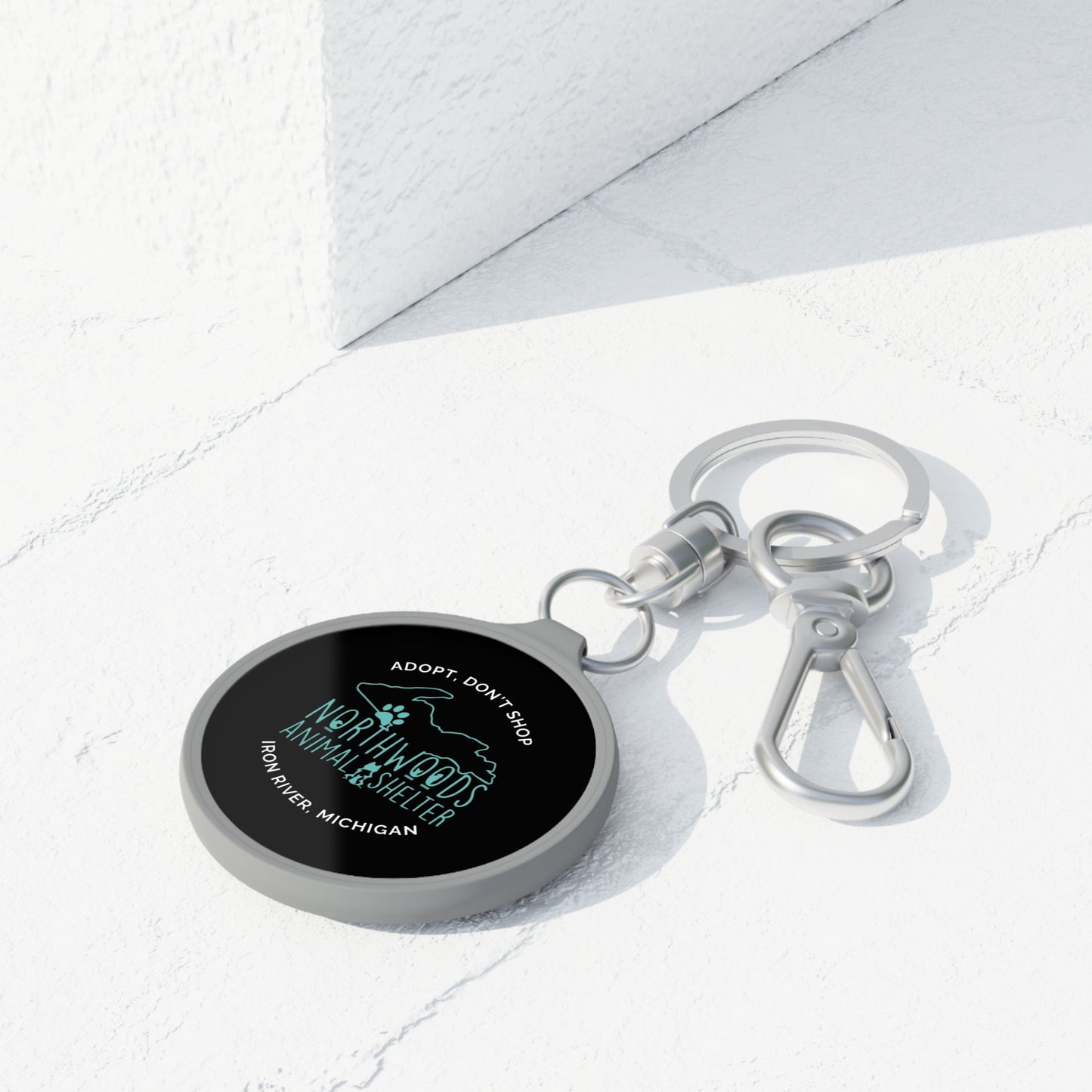 Northwoods Animal Shelter Round Keyring