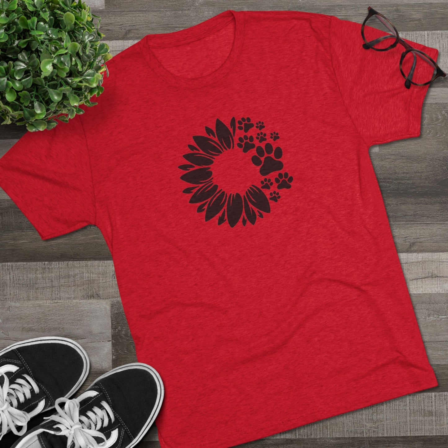 Northwoods Animal Shelter Tri-Blend Sunflower Paw T‑Shirt