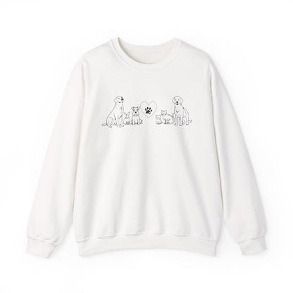 Delta Animal Shelter Crewneck Sweatshirt "Line Art" Collection - Logo on Back