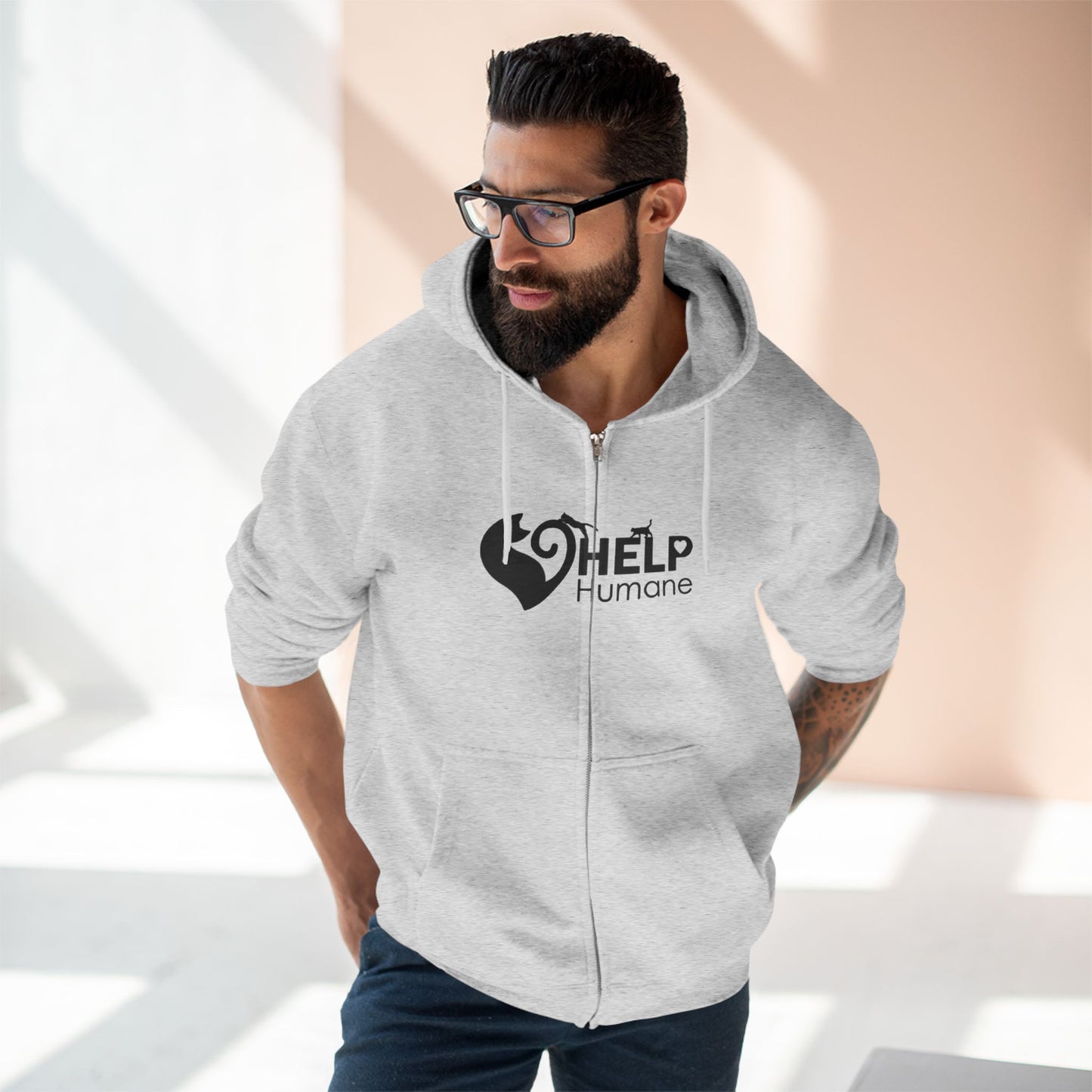 Help Humane Zip Hoodie "Classic" Logo