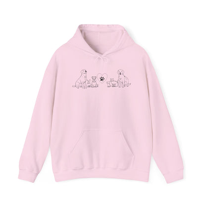 Delta Animal Shelter Hoodie "Line Art" Collection - Logo on Back (Internal)