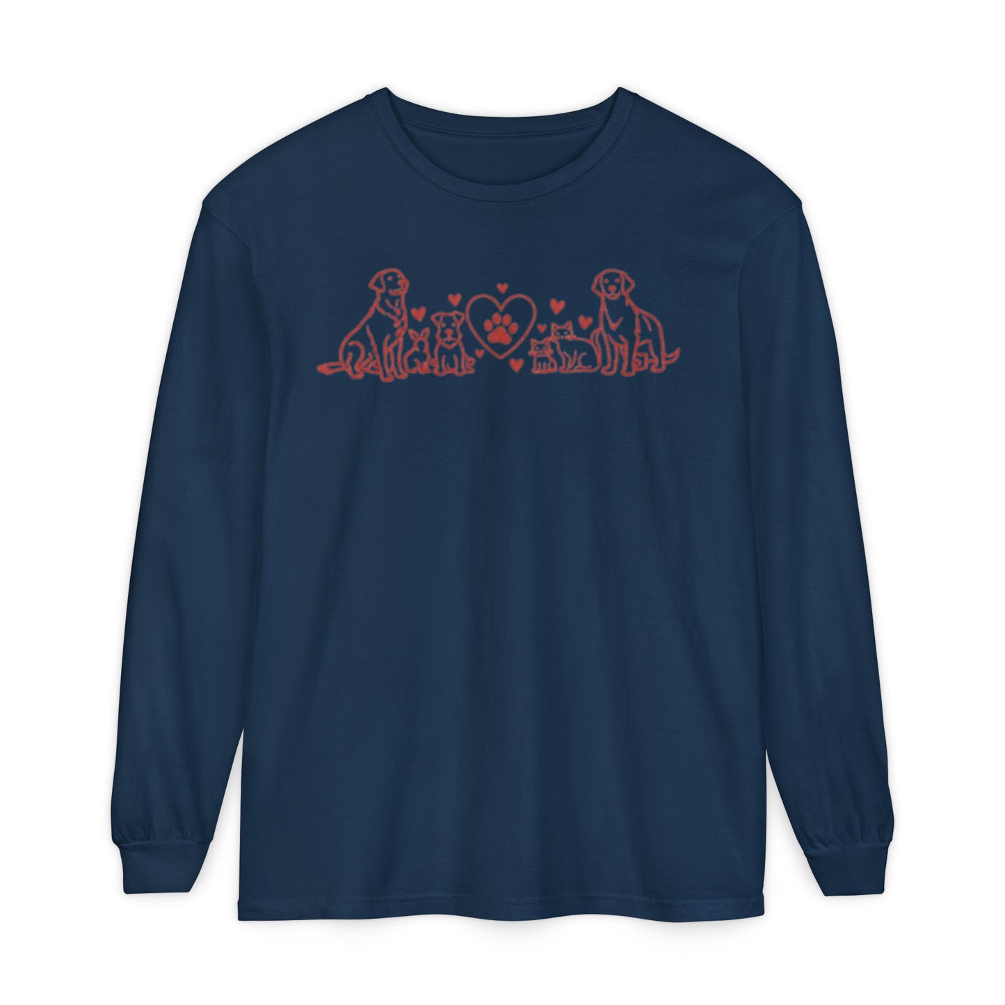 Delta Animal Shelter Dogs Valentine's Day Long Sleeve T-Shirt (Internal)