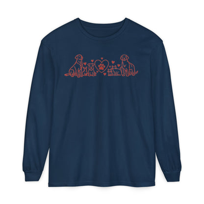 Delta Animal Shelter Dogs Valentine's Day Long Sleeve T-Shirt (Internal)