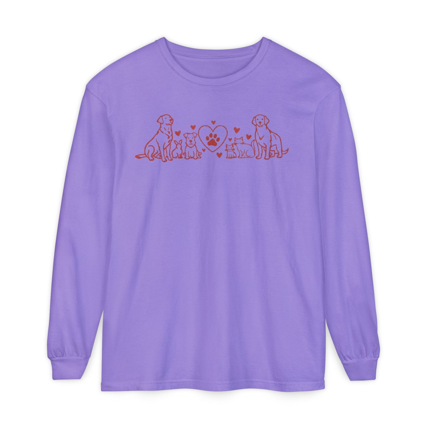 Delta Animal Shelter Dogs Valentine's Day Long Sleeve T-Shirt (Internal)
