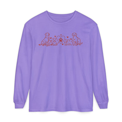 Delta Animal Shelter Dogs Valentine's Day Long Sleeve T-Shirt (Internal)