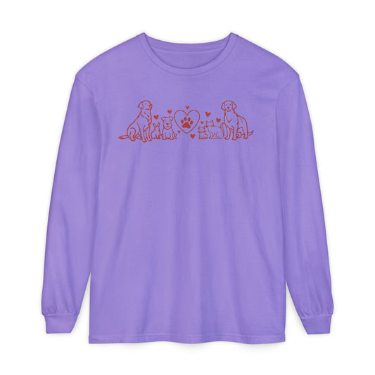 Delta Animal Shelter Dogs Valentine's Day Long Sleeve T-Shirt (Internal)