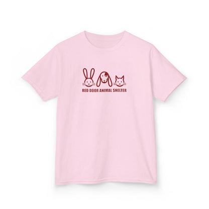 Red Door Animal Shelter Youth T-Shirt - Cute Bunny, Dog & Cat