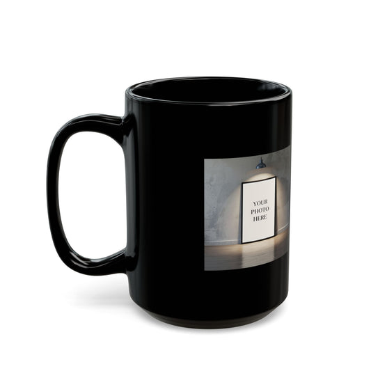 Custom Black Coffee Mug – Personalized Text & Photo 11oz/15oz