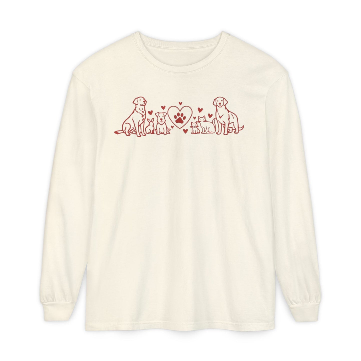 Delta Animal Shelter Dogs Valentine's Day Long Sleeve T-Shirt (Internal)