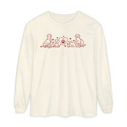 Delta Animal Shelter Dogs Valentine's Day Long Sleeve T-Shirt (Internal)
