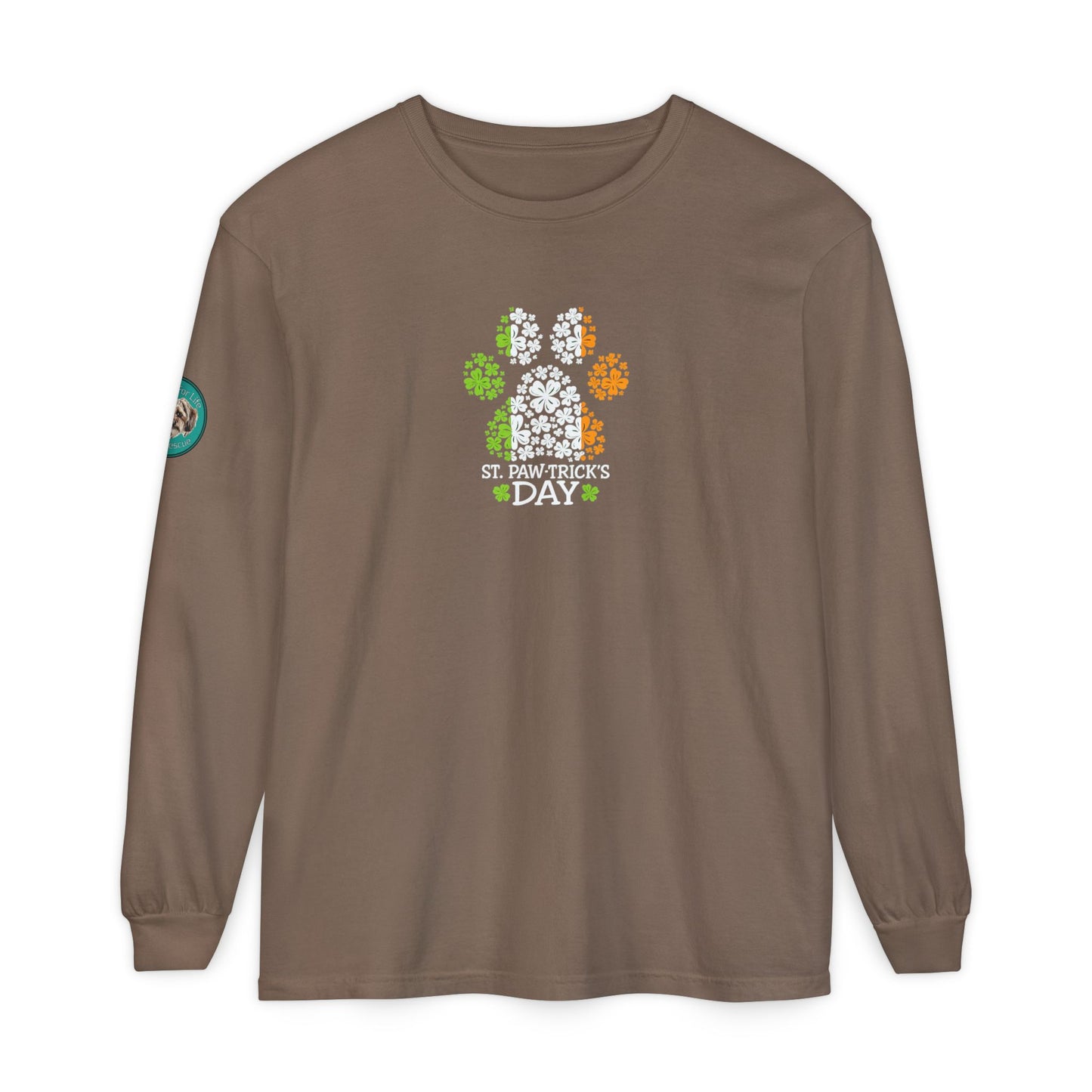 Rescue for Life St. Paw-trick's Day Long Sleeve - Logo on Sleeve
