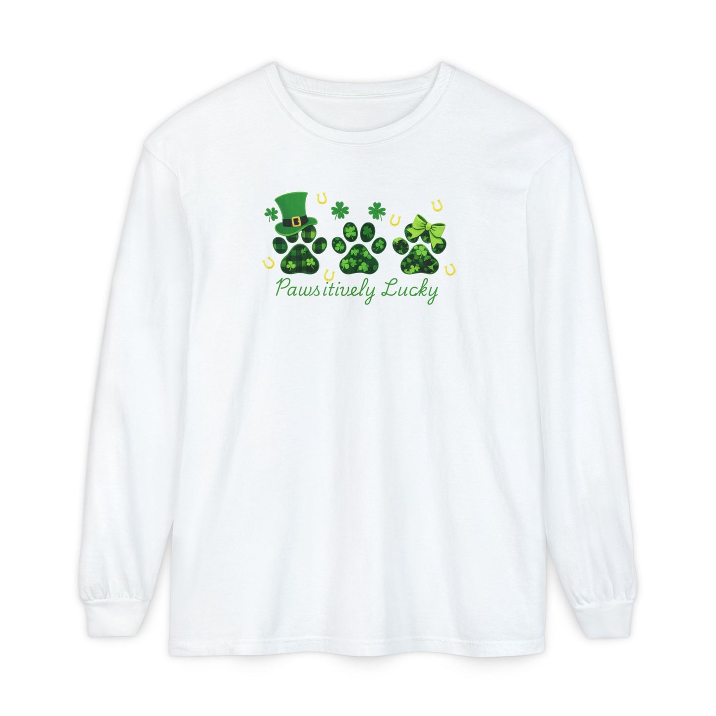 Delta Animal Shelter Long Sleeve St. Patrick's Day Paws-itevely Lucky