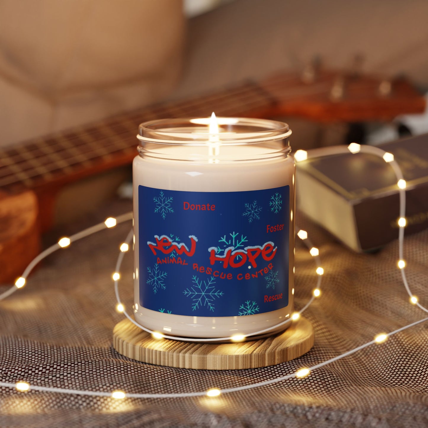 Hope Rescue Center 9oz Scented Soy Candle — Holiday Snowflake Fundraiser