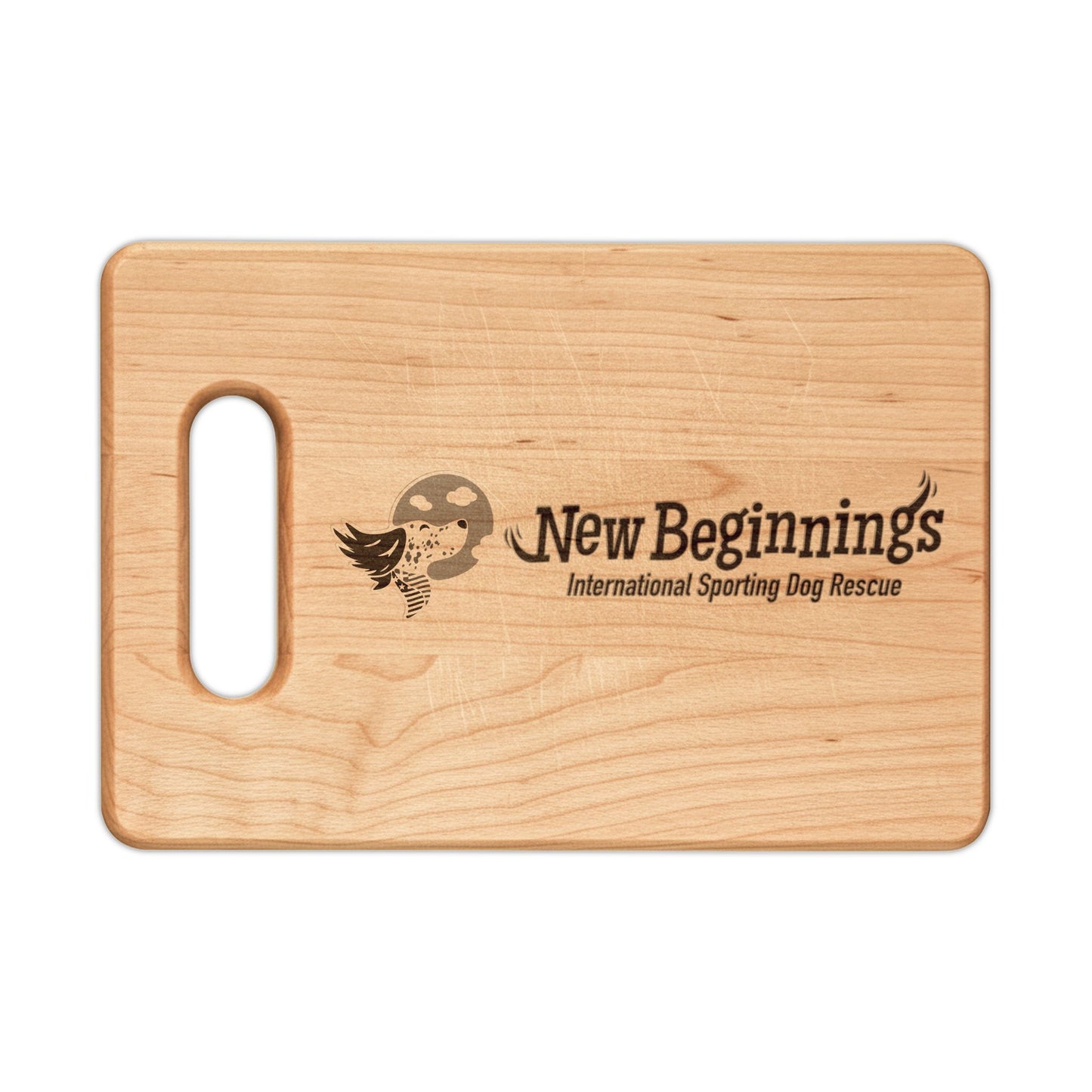 New Beginnings Engraved Wooden Cutting Board — Logo Charcuterie & Kitchen Gift