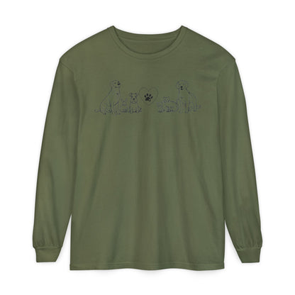 Delta Animal Shelter "Line Art" Collection  Long Sleeve Tee - Logo on Back