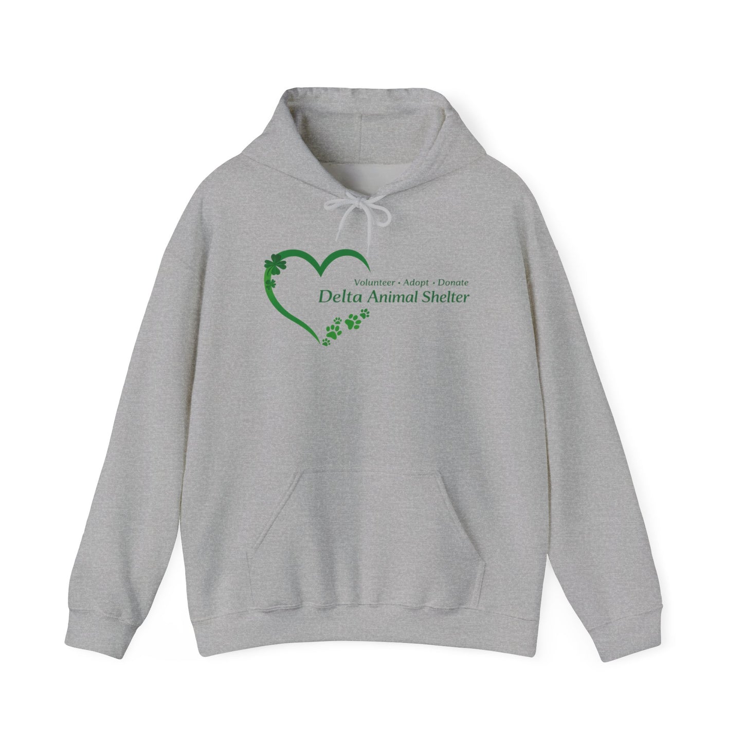 Delta Animal Shelter St. Patrick's Day Heart Logo Hoodie