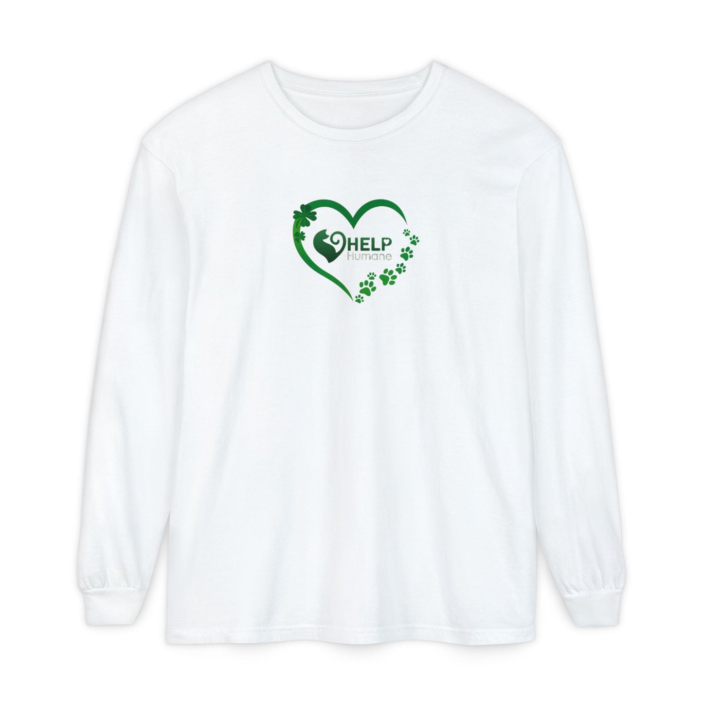 HELP Humane St. Patrick's Day Long Sleeve - Paw with Hearts