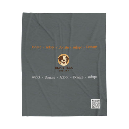 Happy Tails Cozy Velveteen Plush Blanket