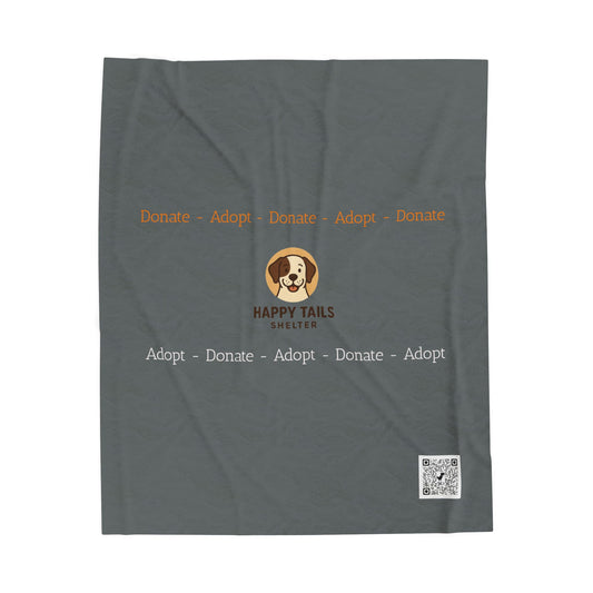 Happy Tails Cozy Velveteen Plush Blanket