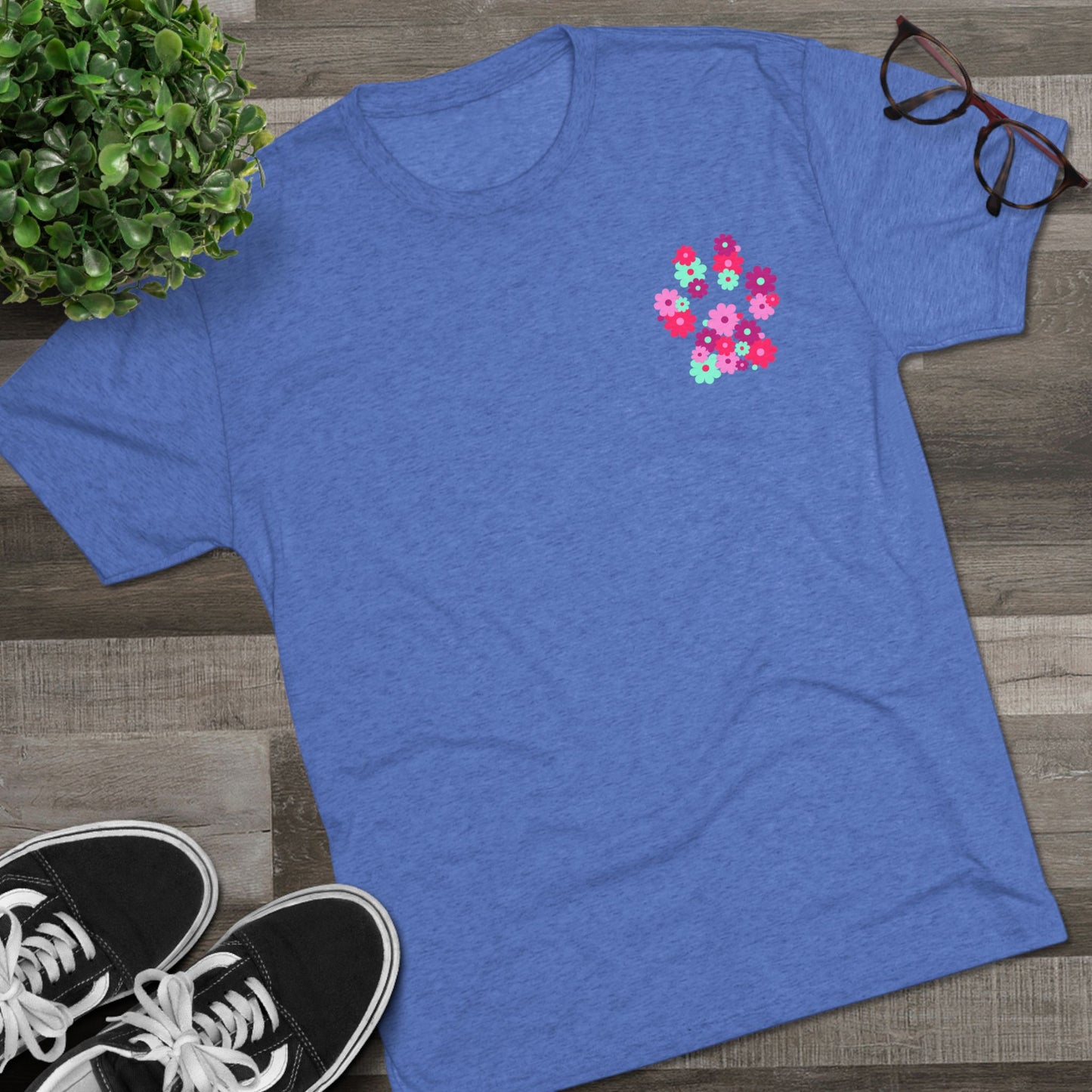 Help Humane Floral Paw Print Tri-Blend Tee