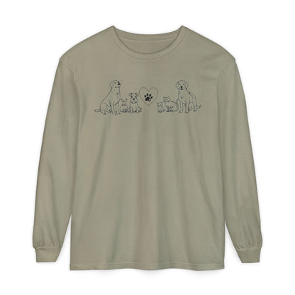 Delta Animal Shelter "Line Art" Collection  Long Sleeve Tee - Logo on Back