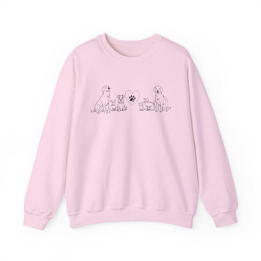 Delta Animal Shelter Crewneck Sweatshirt Line Art Collection (Internal)