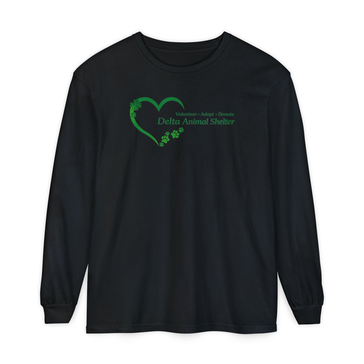Staff Inventory Delta Animal Shelter Long Sleeve St. Patrick's Day Heart