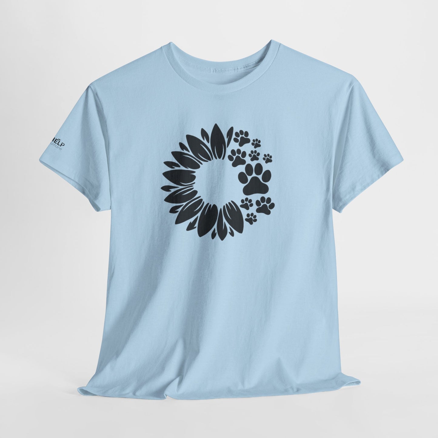 Help Humane Sunflower Paw Print T‑Shirt — Floral Pet Lover Tee
