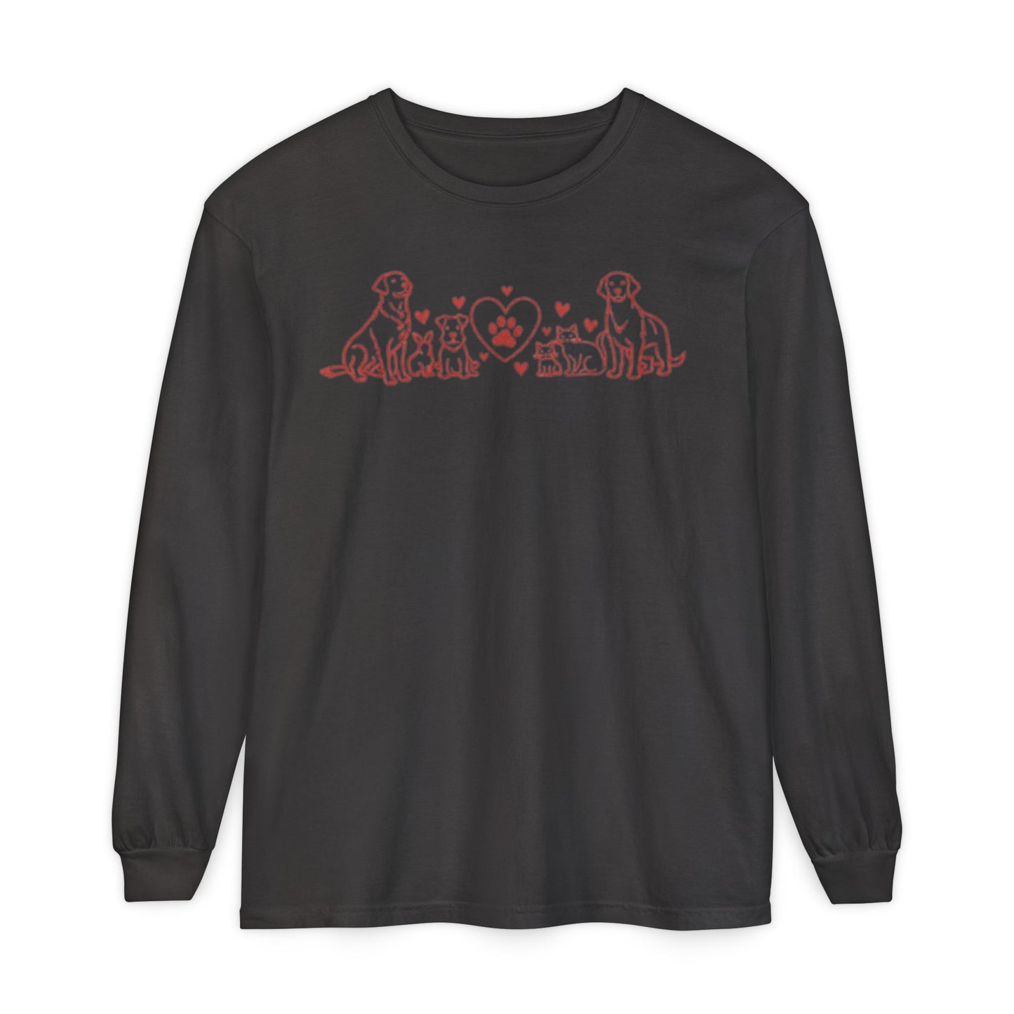 Delta Animal Shelter Dogs Valentine's Day Long Sleeve T-Shirt (Internal)