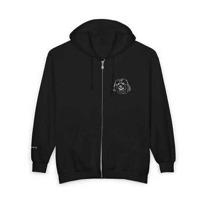 W.J. Embroidered Portrait Unisex Full-Zip Sweatshirt