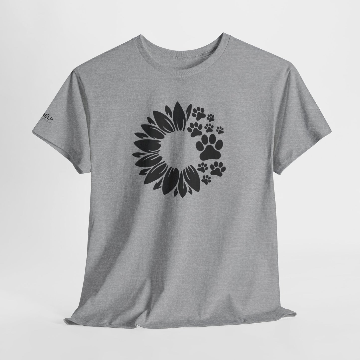 Help Humane Sunflower Paw Print T‑Shirt — Floral Pet Lover Tee