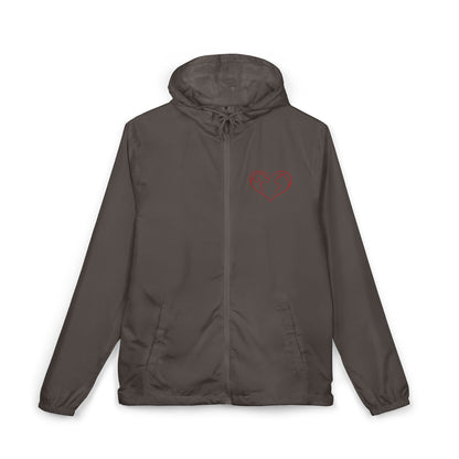 Delta Windbreaker Jacket — Red Paw Heart Design Logo on Back (Internal)