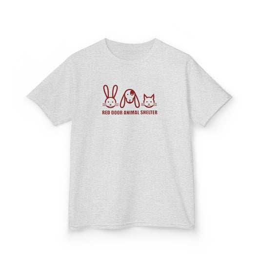 Red Door Animal Shelter Youth T-Shirt - Cute Bunny, Dog & Cat