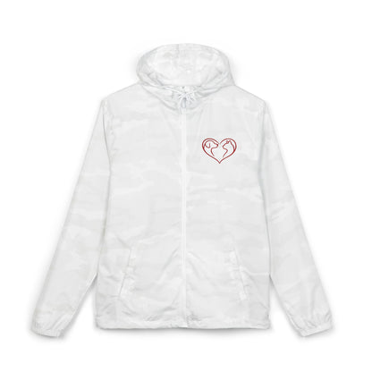 Delta Windbreaker Jacket — Red Paw Heart Design Logo on Back (Internal)