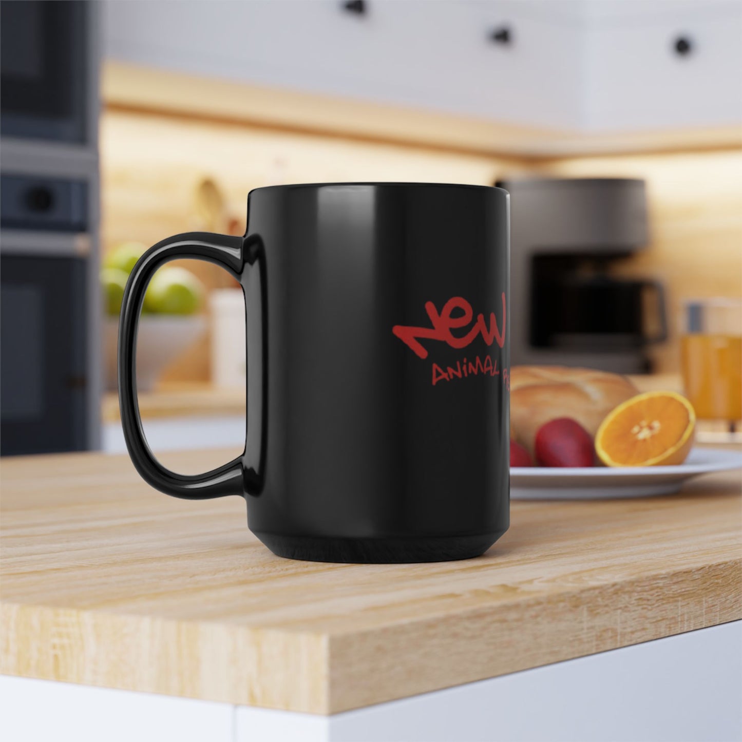 New Hope Animal Rescue Center Black 15oz Mug — Red Script Charity Coffee Cup